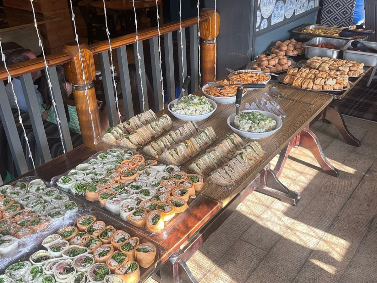 Buffet spread laid out in the function area